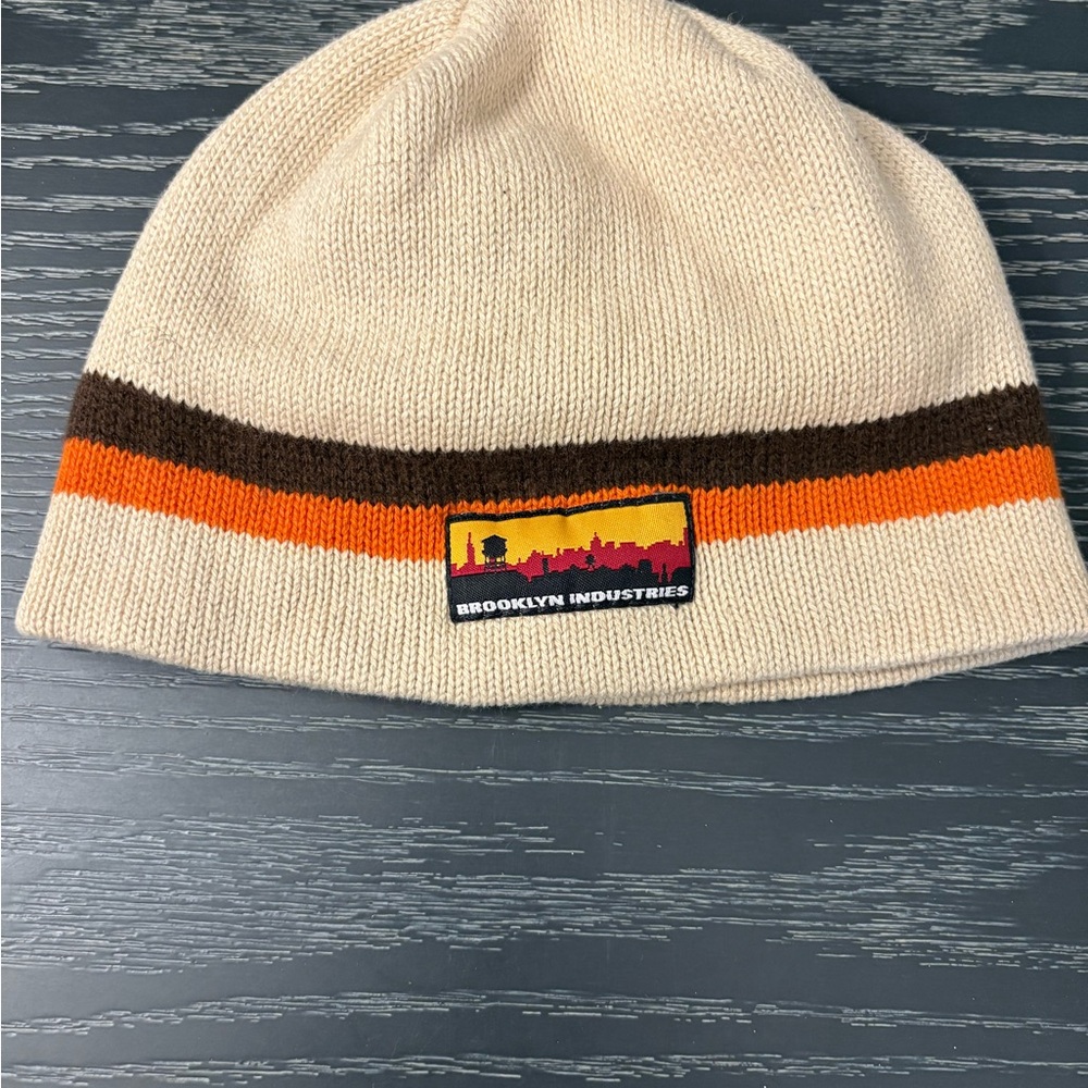 Brooklyn Industries Beenie - Cream, Orange, Brown
